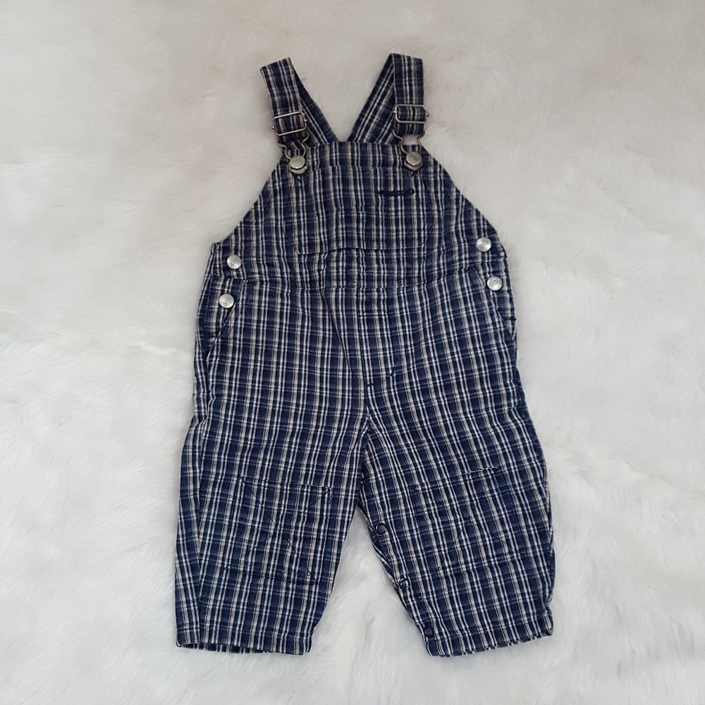 Gymboree - Vintage Navy‎ & White Overalls